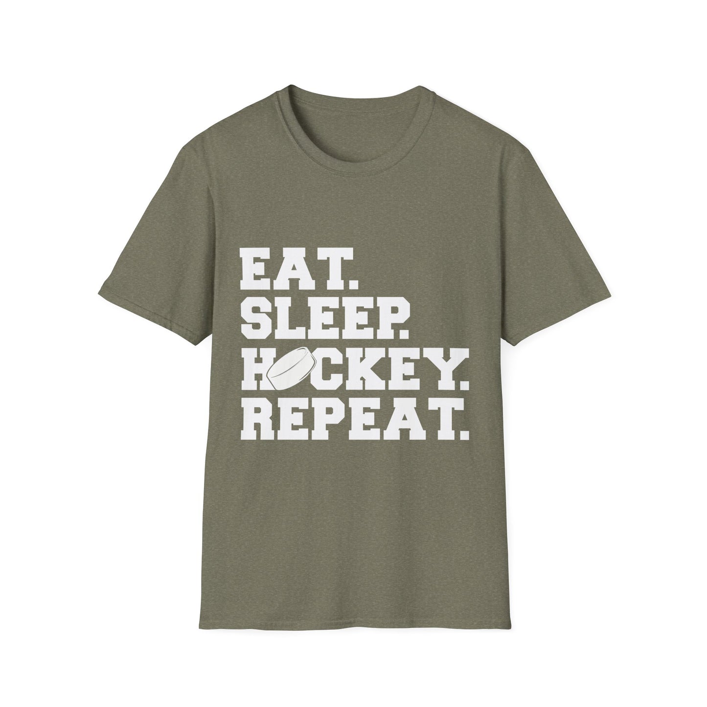 Hockey T-Shirt - Eat Sleep Hockey Repeat Design