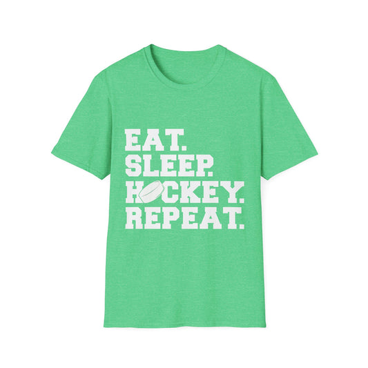 Hockey T-Shirt - Eat Sleep Hockey Repeat Design